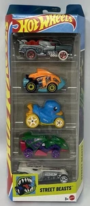 Hot Wheels Street Beast 5 pezzi Duck N Roll Hotweiler Ratical Racer Piranha Vampyra - Foto 1 di 2