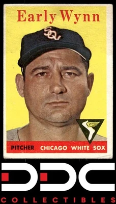 1958 Topps #100A Early Wynn nombre del equipo en letras blancas Foto 1 de 2
