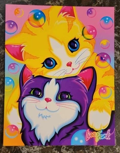 Vintage 90's Lisa Frank Purple & Yellow Cuddly Kittens Folder  NEW OLD STOCK  🐱 - Picture 1 of 6