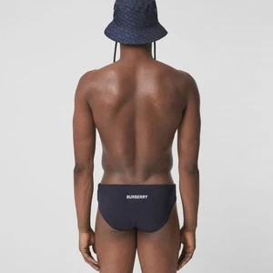 Burberry Men’s Swim Brief Blue Logo - Low Rise Bikini Slip Brief XS Sexy - Picture 1 of 8