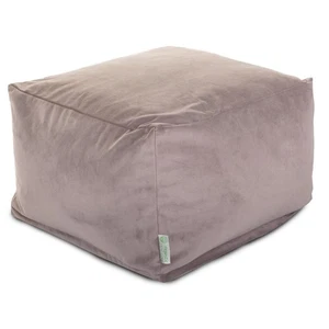 Majestic Home Goods Ottoman Pouf Faux Suede steel - Picture 1 of 6