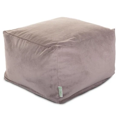 Majestic Home Goods Ottoman Pouf Faux Suede steel - Image 1 of 4