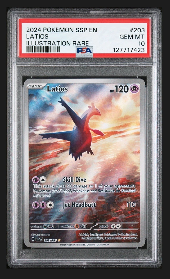 Pokemon Latios Surging Sparks Illustration Rare #203 PSA 10 Gem Mint - Image 1 of 2