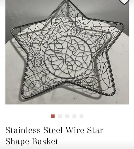 Vintage Stainless steel wire star shape basket Cover