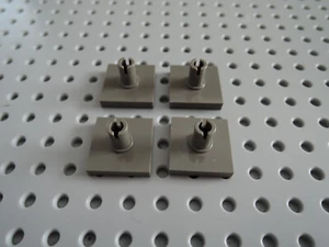 Lego 4 x Fliese Platte 2x2 mit Pin oben Propellerhalter 2460 alt dunkelgrau - Bild 1 von 1