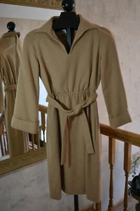 Vintage 1940’s Carlye Dress Brown Soft Virgin Wool w Lining Exquisite Style - Picture 1 of 12