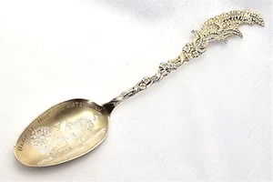 Waterbury Connecticut CT Sterling Silver Souvenir Spoon Wheat Pattern VINTAGE - Picture 1 of 6