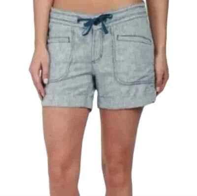 Pantalones Cortos The North Face Larisen Mezcla de Lino Para Mujer 4 Azul Blanco Rayas Puños Foto 1 de 4