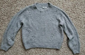 Suéter tejido con cable recortado gris talla grande Gap para mujer mezcla de lana alpaca - Imagen 1 de 7