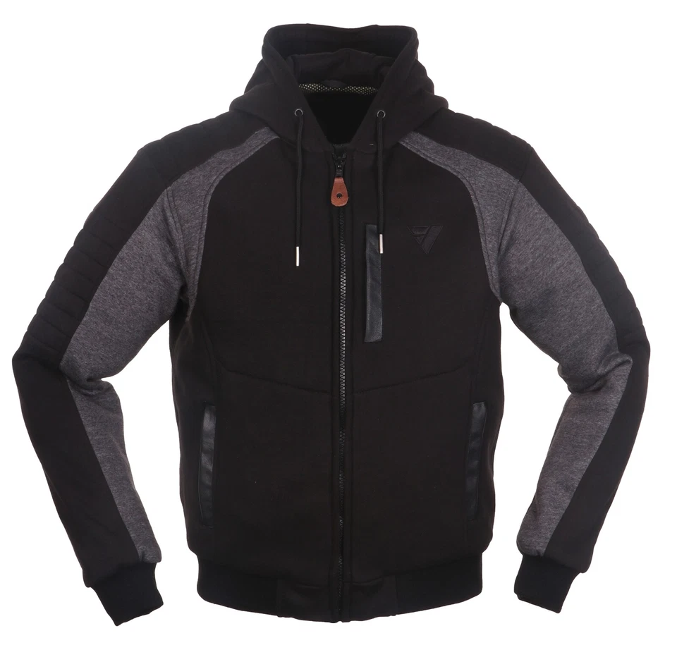 Modeka Hootch Motorrad Hoddy mit Kevlar - Schwarz, Größe 3XL