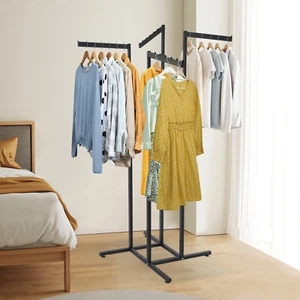 4-Way Adjustable Clothing Rack Clothing Display Rack Clothing Store Clothes Rack - Picture 1 of 21