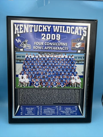 Kentucky Wildcats Football WOOD PLAQUE 2009 Four Bowl Appearances Large Wall Dec Cover