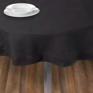 NEW Rans Hemstitch Round Tablecloth Black 180cm - Picture 1 of 1