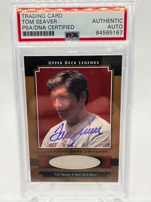 Camiseta Tom Seaver 2001 Upper Deck Legends Legendary firmada autógrafo PSA DNA Foto 1 de 2