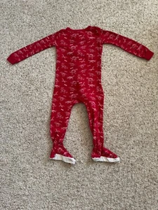 Baby boy size 2T dinosaur fitted sleeper, Red - Picture 1 of 4