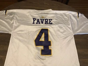 Bret Farve Minnesota Vikings NFL Reebok Medium White Jersey - Picture 1 of 8
