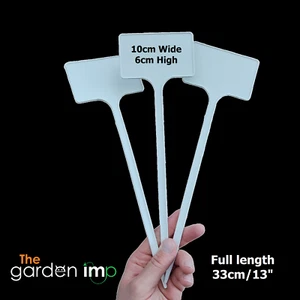 Etiquetas de plantas tipo T grande blanco palo etiquetas de identificación marcador 33 cm camiseta de jardín | 50 - Imagen 1 de 3