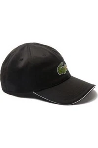 LACOSTE UNISEX MIAMI OPEN TECHNICAL JERSEY TENNIS CAP in BLACK, Size L BNWT $60 - Picture 1 of 5