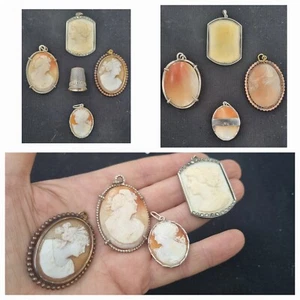 Stunning Old 4 Cameo Pendants FREE SHIPPING WORLDWIDE - Picture 1 of 13