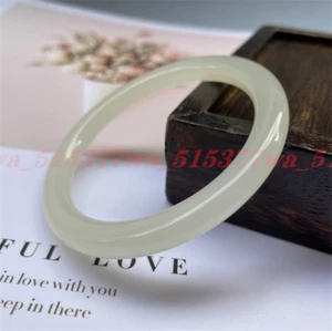 Brazalete Brazalete Natural HeTian Jade Blanco Jade Piedras Preciosas 56-64mm Mujer Joyería - Imagen 1 de 19