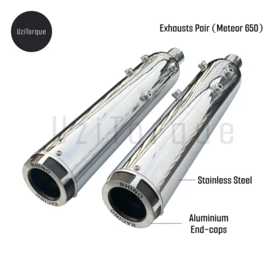 Rhino Racing Exhausts For Royal Enfield Super Meteor 650 V2 (Stainless Steel) - Image 1 of 4