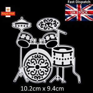 Large Drum Kit Metal Cutting Die, Card Making, Male, Scrapbooking, Drums C1 - Picture 1 of 7