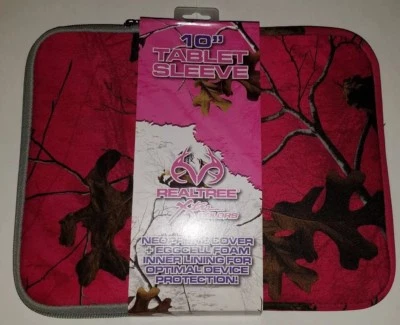 Pink Camo 10" Apple iPad & Android Tablet Sleeve/Case/Cover by RealTree NEW - Image 1 of 4