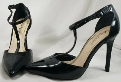 Anne Michelle  Size 7  Womens Point Toe Pump Heels Shoes Black Rise Up 02 Ankle  - Image 1 of 4