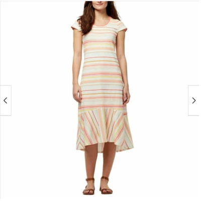 VESTIDO DE VERANO A RAYAS MANGA CORTA MUJER ELLA MOSS (PASEO MARÍTIMO MULTI RAYAS L) NUEVO CON ETIQUETAS Foto 1 de 3