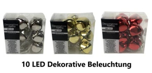 Cadena de 10 luces LED batería blanco cálido decoración luces decoración salón - Imagen 1 de 10