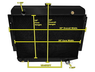 AAR Champion 3 Row Black Finish Radiator for 1971-1978 Dodge W300 Pickup V8 Eng - Image 1 of 4