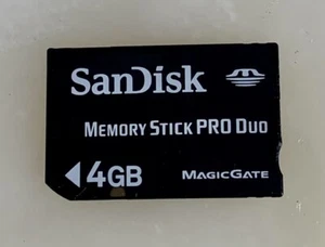 4GB SANDISK MEMORY STICK PRO DUO CARD for SONY PLAYSTATION PSP MS MagicGate #128 - Picture 1 of 2
