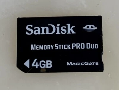 4GB SANDISK MEMORY STICK PRO DUO CARD for SONY PLAYSTATION PSP MS MagicGate #128 - Image 1 of 2