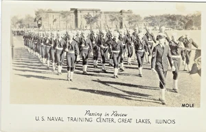 Great Lakes IL Passing in Review. U.S. Naval Training Center RPPC - Picture 1 of 1