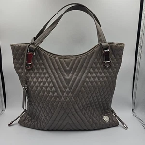 Vince Camuto Riley Tote Smoke Color Genuine Leather In GUC Missing Strap READ - Picture 1 of 18