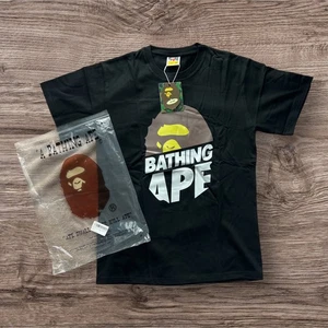 BAPE Ape Head Logo Tee Black Size M | A Bathing Ape T-Shirt | Streetwear Classic - Picture 1 of 2