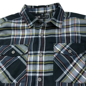 Mountain Hardwear Medium Blue Button Long Sleeve Plaid Casual Collar Shirt - Picture 1 of 8