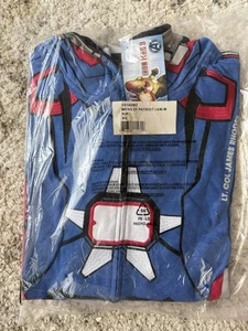 Marvel Iron Man 3 Iron Patriot Hoodie Mens XL Blue Red Full Zip Cosplay V9186MZ - Picture 1 of 7