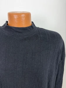 Camisa de Colección Acanalada Cuello Simulado Hombres XL Elástica Mínima Preppy Negra Rayón Algodón - Imagen 1 de 15