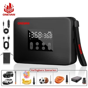 LCD Elektrische Akku Luftpumpe Auto Fahrrad Reifen Druckluft Kompressor Pool DE - Bild 1 von 24