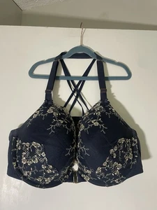 Lane Bryant Cacique Boost Plunge Front Closure Navy Gold 44DD Bügel-BH siehe Beschreibung - Bild 1 von 5