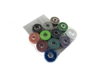 15K Plastic Bobbins with Assorted Thread Spun 120's Polyester Pack of 12 - Picture 1 of 6