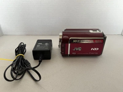 JVC Everio GZ-MG330RU 30gb Hard Disc Camcorder Video Camera Red WITH CHARGER - Image 1 of 4