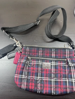 Bandolera Coach a cuadros amapola Foto 1 de 4