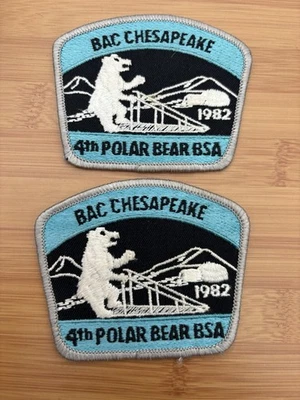 1982 BAC Chesapeake Council Klondike Derby BSA 4th Polar bear set of 2 patches M - Image 1 of 3