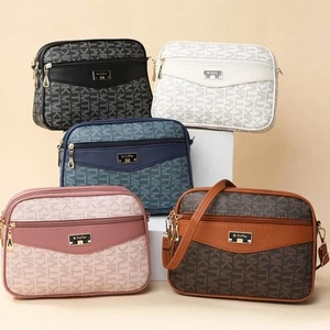 Large Capacity Crossbody Bag PU Leather Small Square Bag Retro Shoulder Bag - Picture 1 of 11