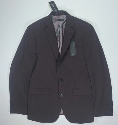 Abrigo deportivo pequeño INC para hombre calce ajustado elástico púrpura borgoña Foto 1 de 4