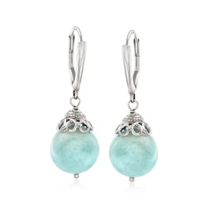 Ross-Simons 20.00 ct. t.w. Aquamarine Drop Earrings in Sterling Silver - Picture 1 of 4