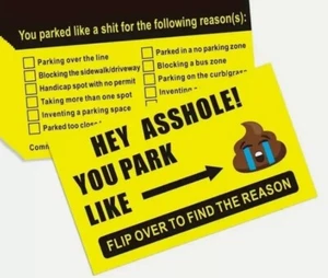 YOU PARK LIKE S*** Prank Gag Gifts Bad Parking ADULT NOVELTY Business Cards X 10 - Picture 1 of 2