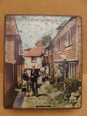 ancienne boîte en tole lithographiée bonbons biscuit anglais borouch rye sussex - Photo 1/4